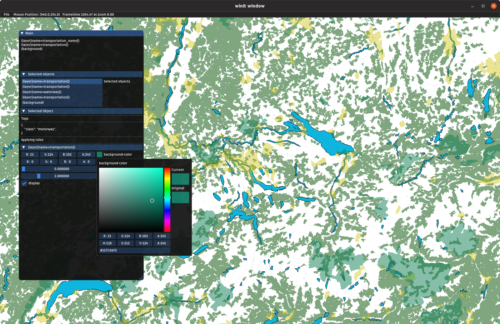 sailor screenshot: vector terrain map and some basic UI