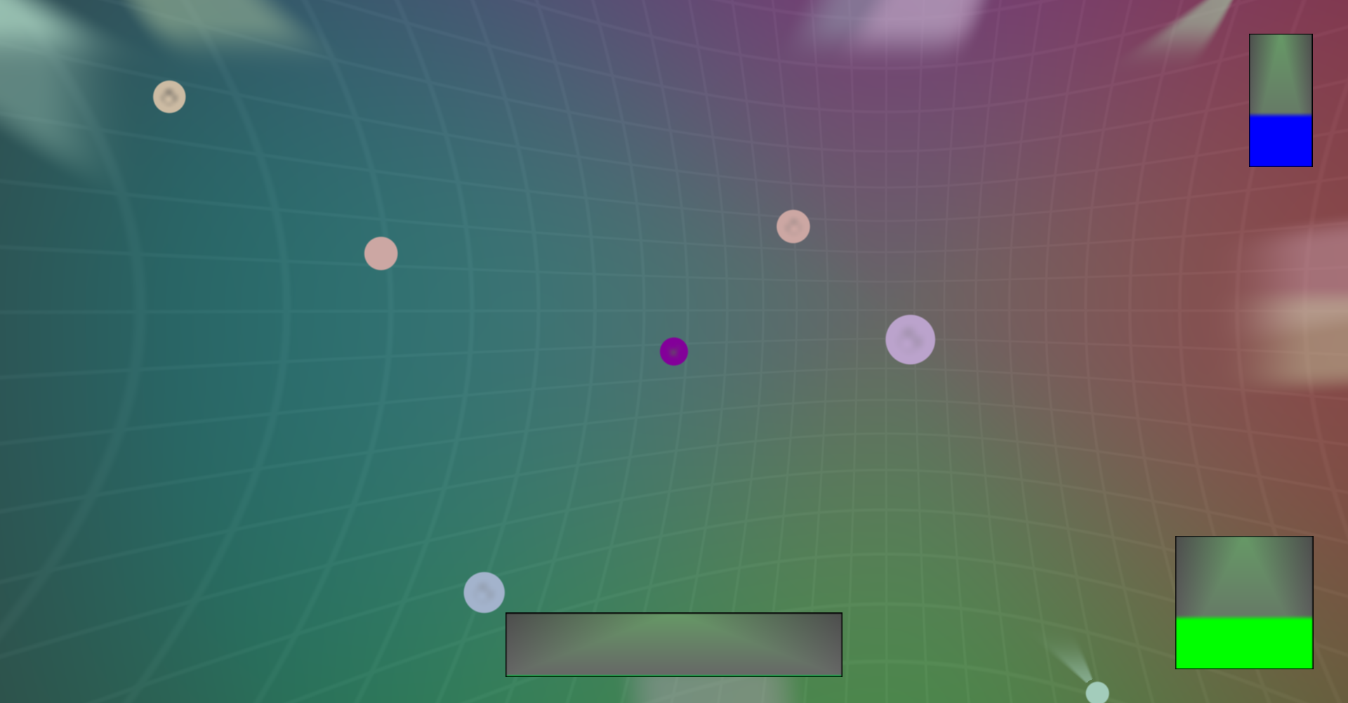 game screenshot: spheres!