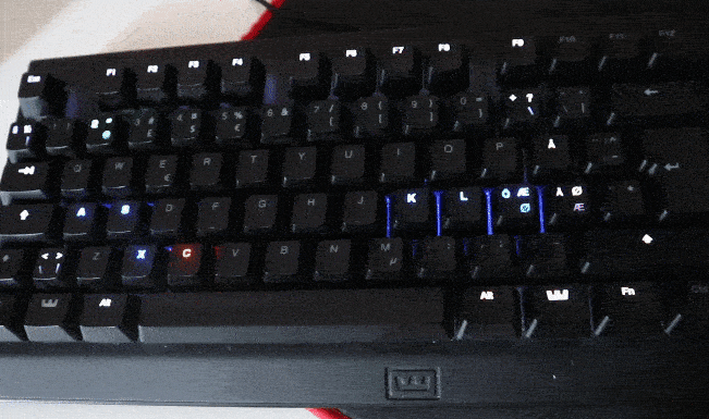 Video of snaky keyboard lights in action