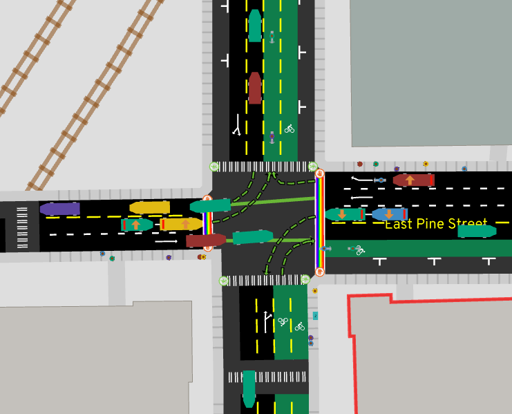Two-way cycletracks and shared left-turn lanes