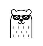 cool bear with glasses