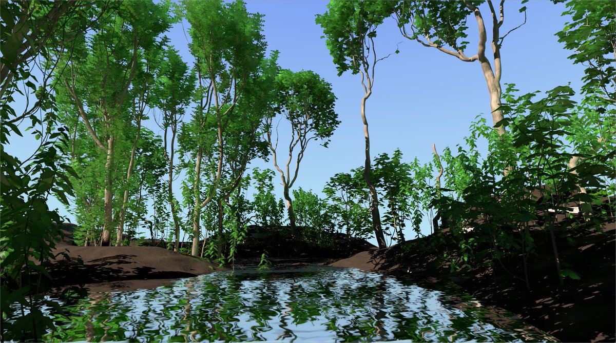 screenshot: trees and water