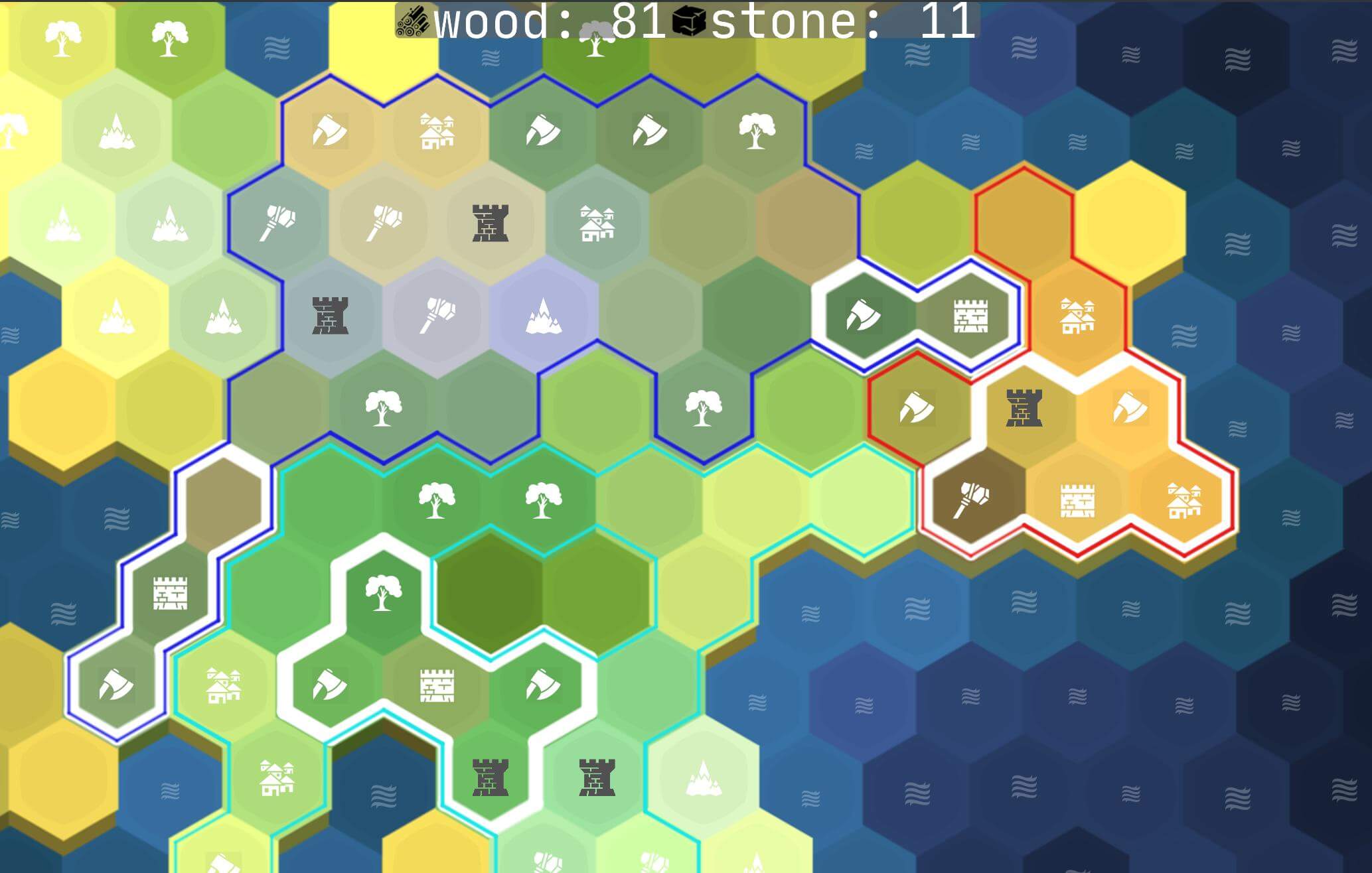 hexagonal strategy map with region borders