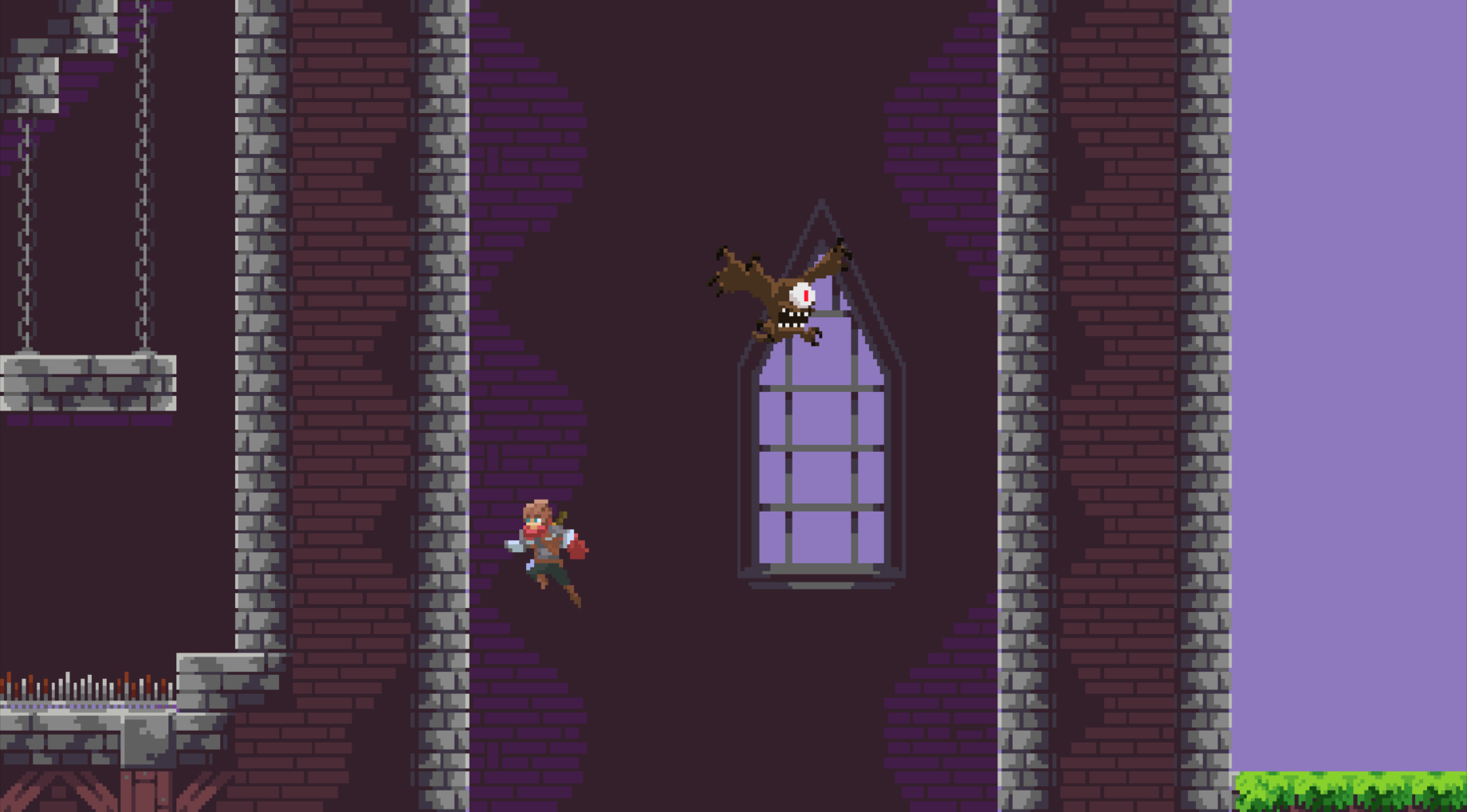 Jumping across walls minigame