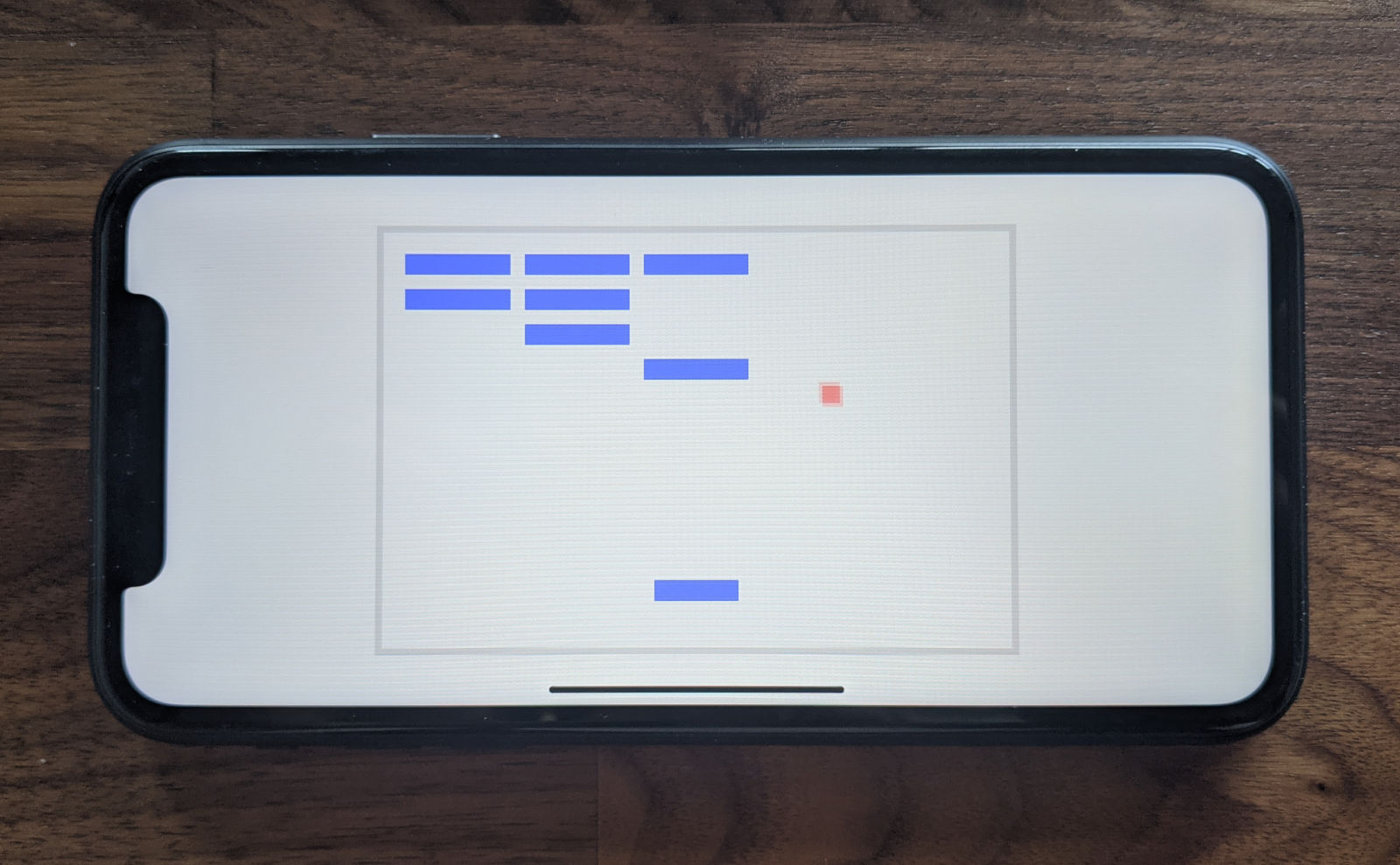 Bevy’s Breakout example running on an iPhone XR
