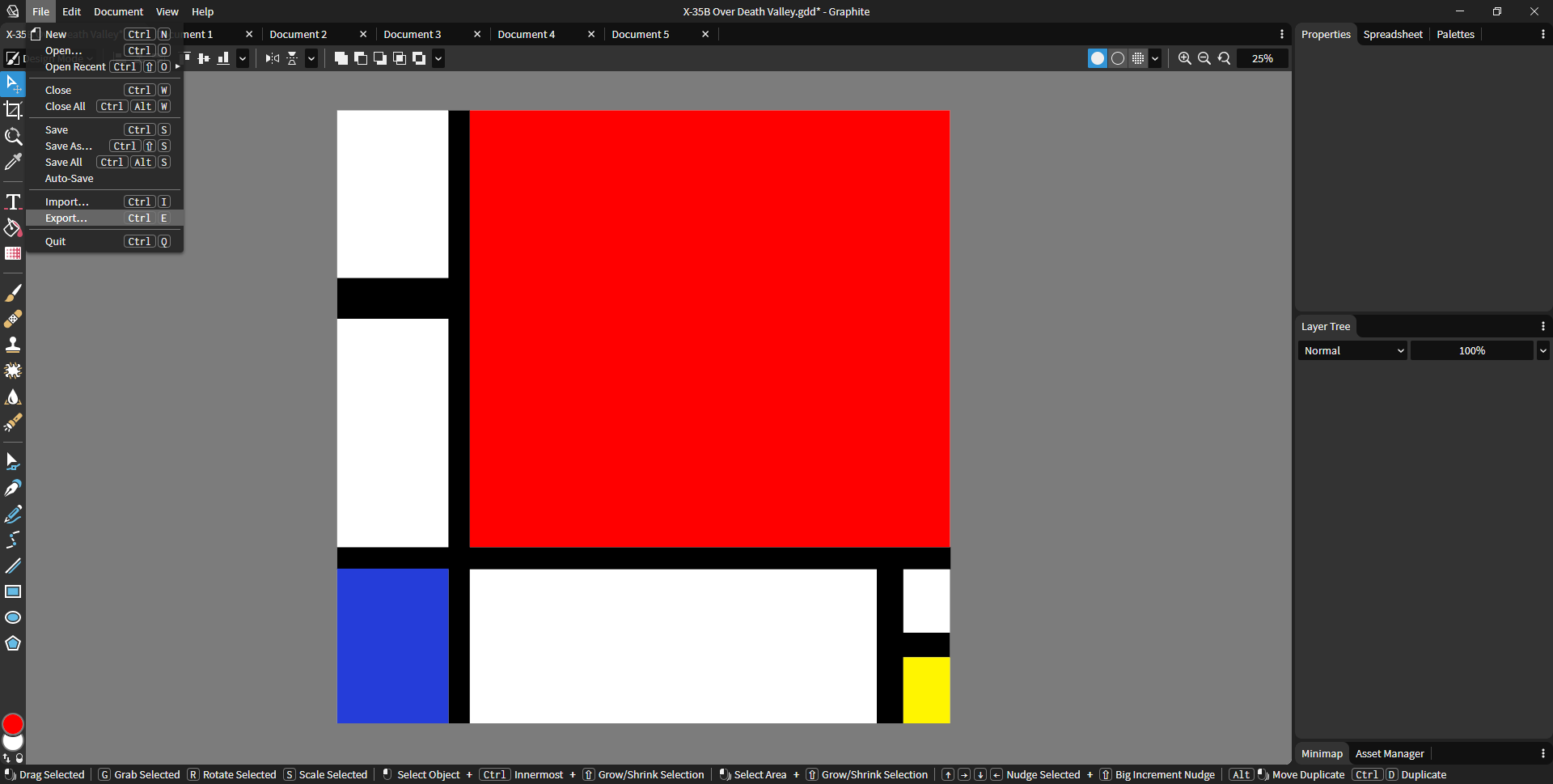 Piet Mondrian’s artwork replicated in Graphite using the new color picker