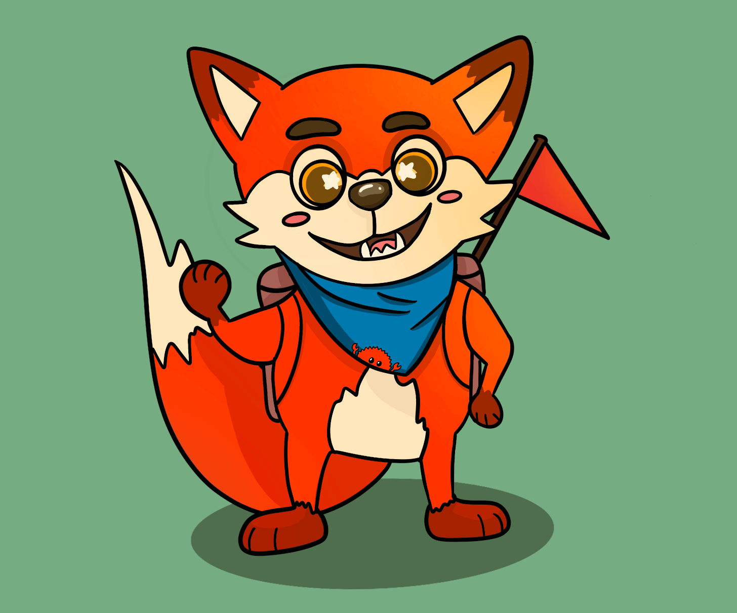 Aaron: a drawing of a humanoid fox