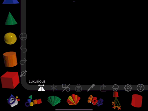 Screen recording showing the construction of a heart shape using the Noumenal app.
