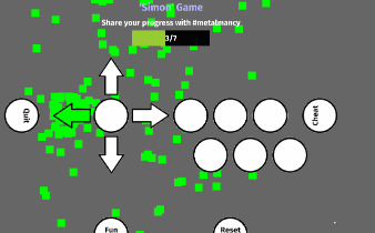 Simon arcade gameplay with arrows and buttons in different colors