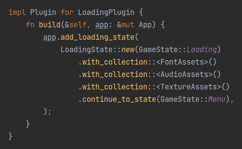 Configuration of a loading state