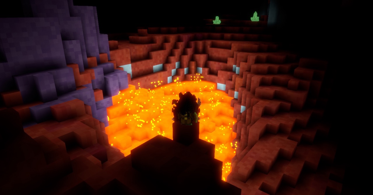 A cave with lava