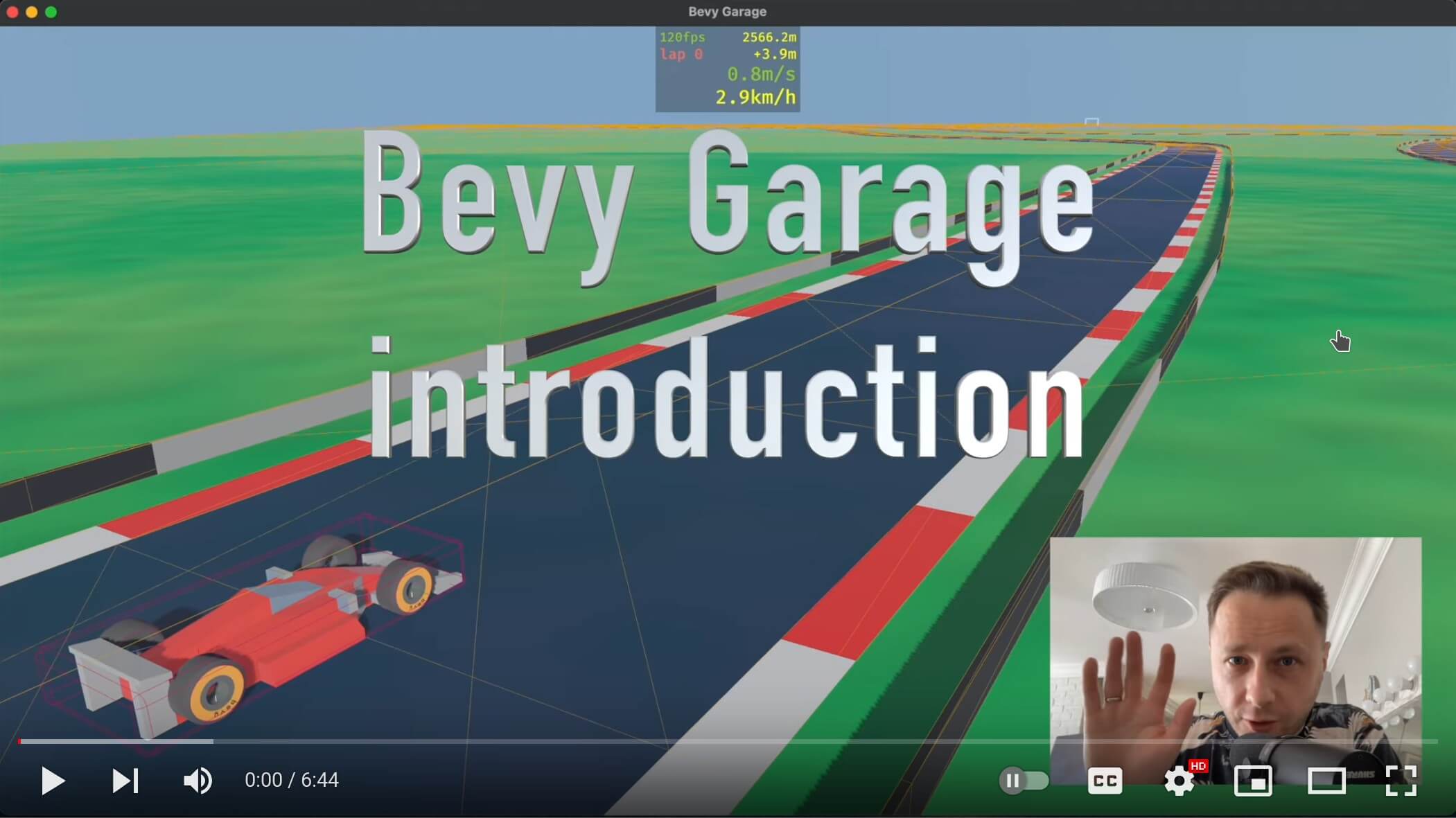 YouTube preview: a track with a racing car on it and Alexi in the corner of the screen